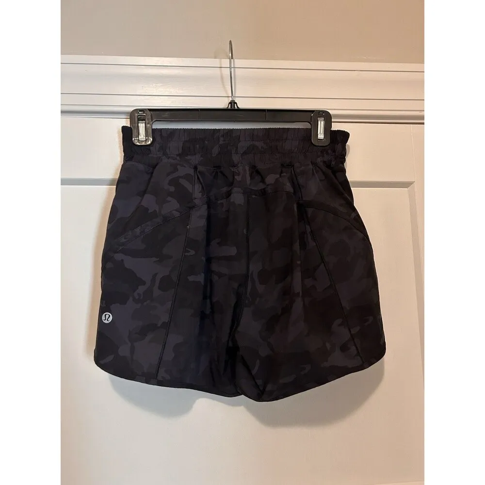 Lululemon Hotty Hot Short Long 4" Incognito Camo Multi Grey Black Size 6 Lined - Image 4