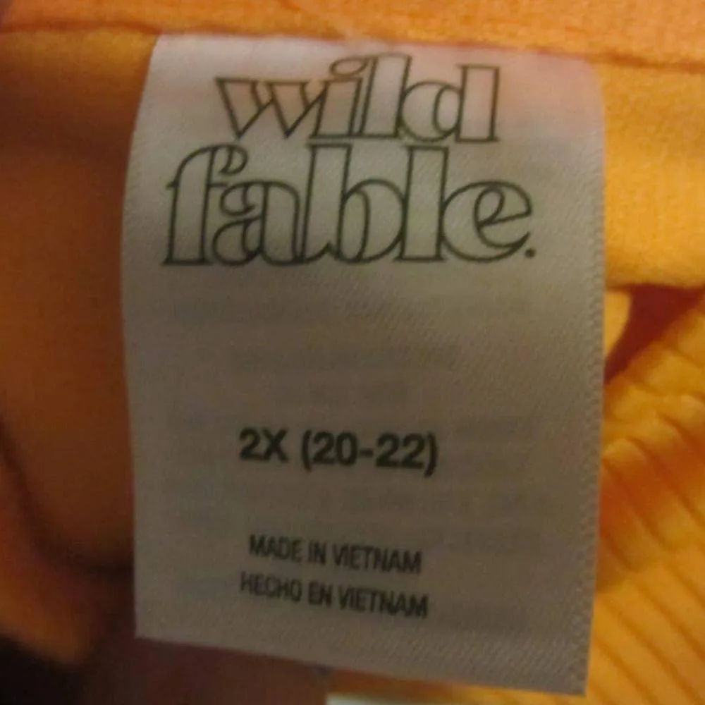 Wild Fable Orange Ribbed Bikini Top Strappy Back Swim 2X - Image 12