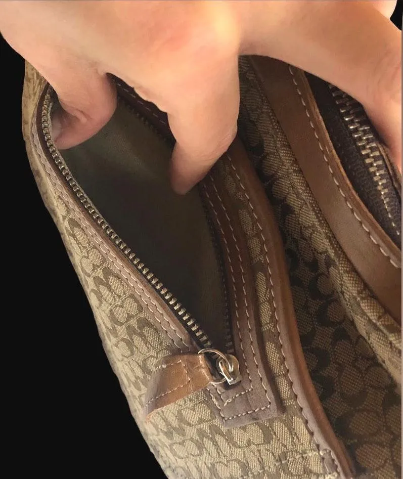 Coach Brown Logo Canvas & Leather Bag - Image 6