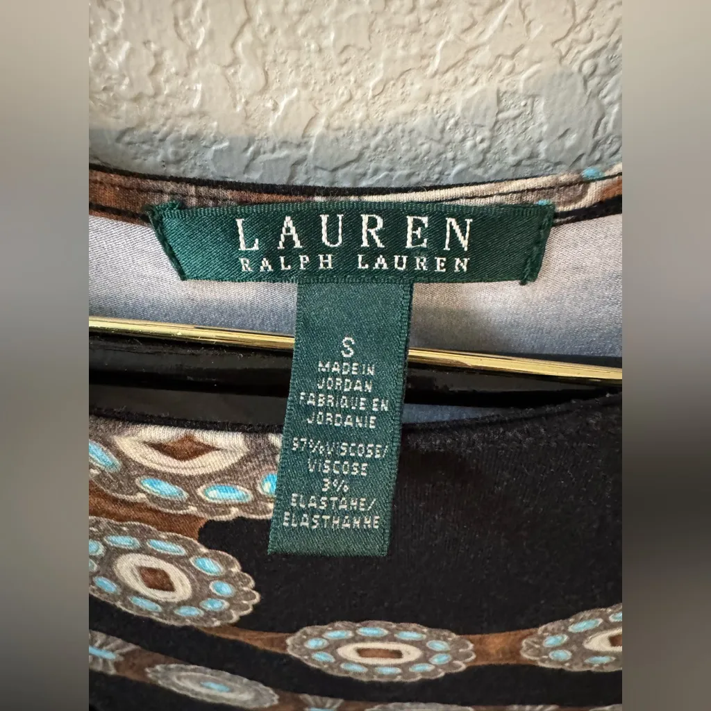 Lauren Ralph Lauren Trompe L'Oeil Concho Belt Print Dress Snall - Image 4