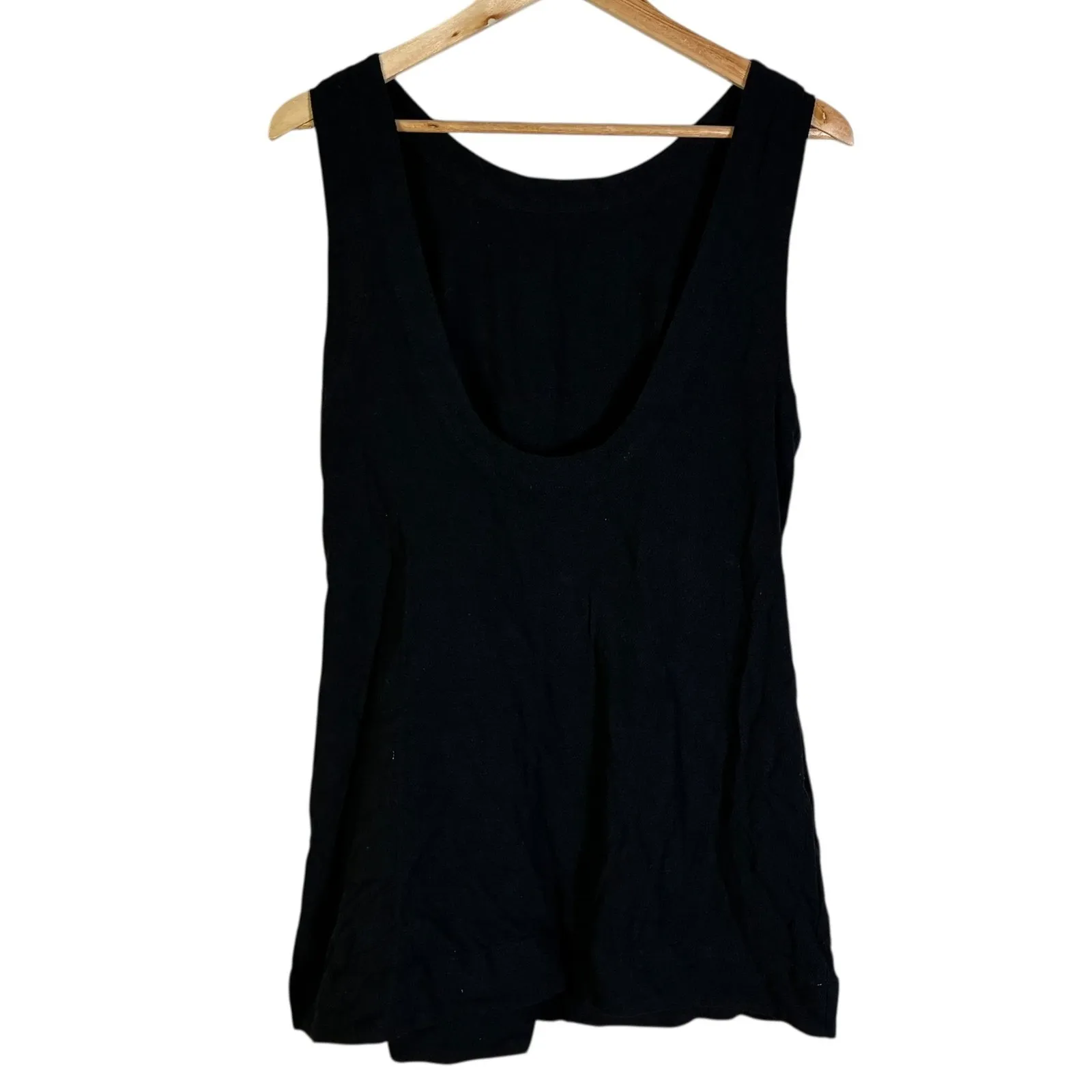 UEU Linen Blend Sleeveless Shift Dress Womens M Black Minimalist Work Classic Size M - Image 5