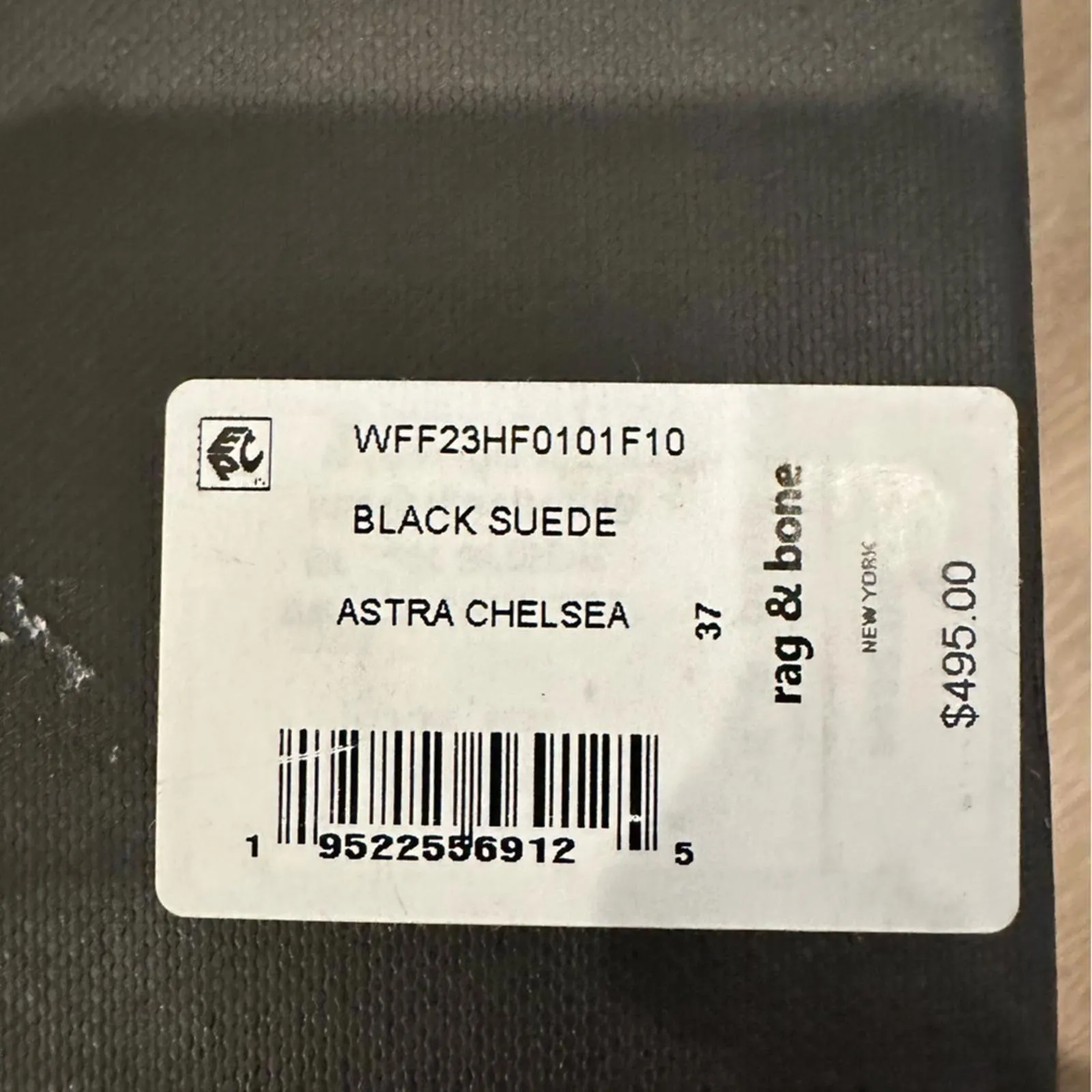 Rag & Bone Astra Leather Chelsea Block Heel Square Toe Boots Size 7 BLACK SUEDE - Image 9