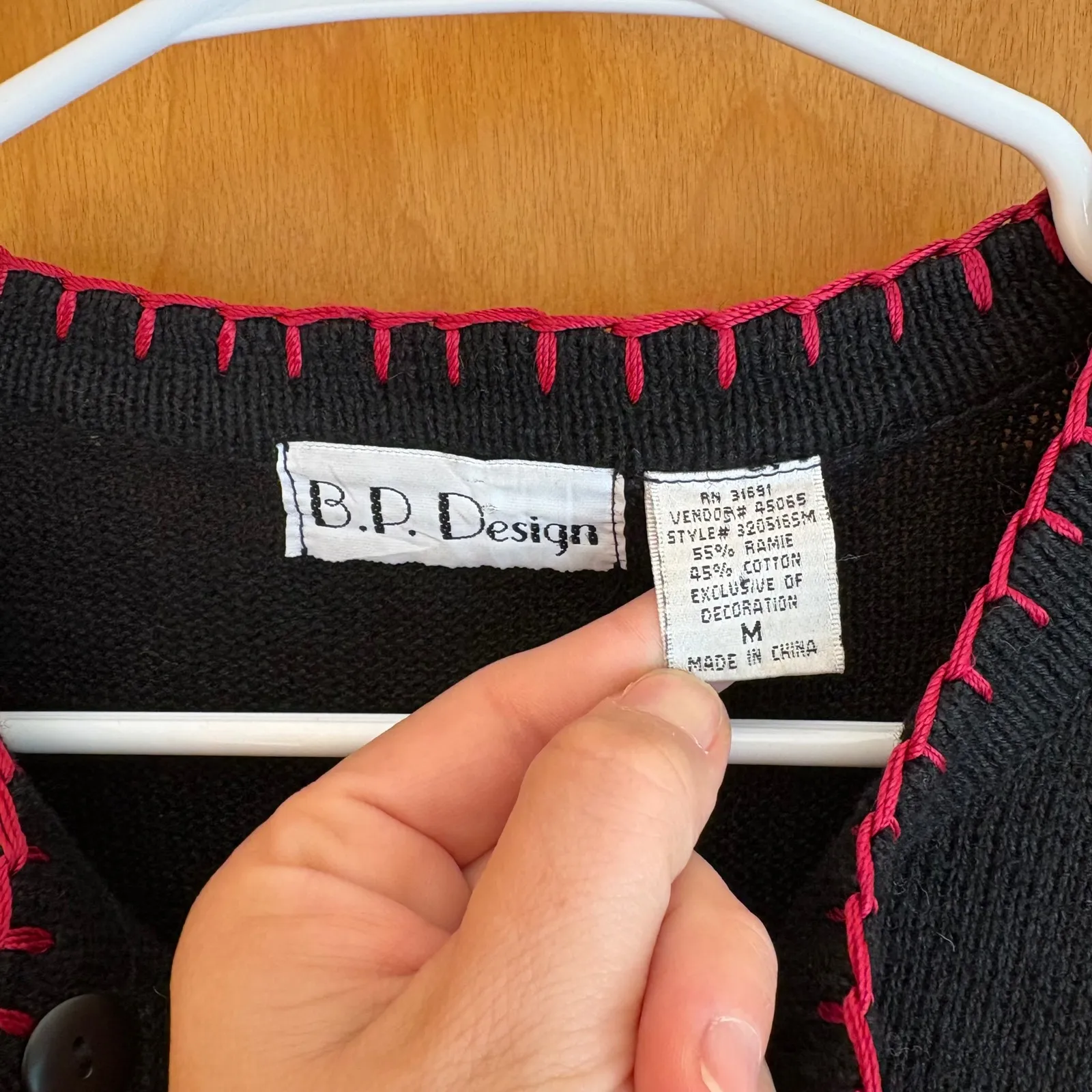 BD Design Vintage Holiday Christmas Snowman Cardigan Sweater Medium Black - Image 2