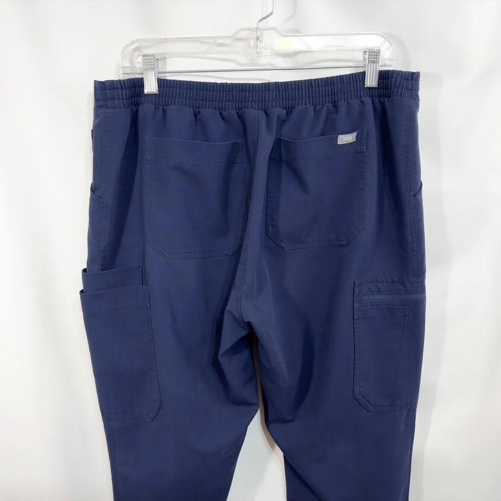 FIGS Large Scrub Pants Navy Blue Elastic Waist Cargo Pocket Medical Uniform 1426 - Image 8