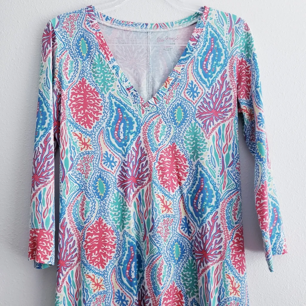Lilly Pulitzer Christi Mini Dress Let Minnow  3/4 Sleeve - Image 3