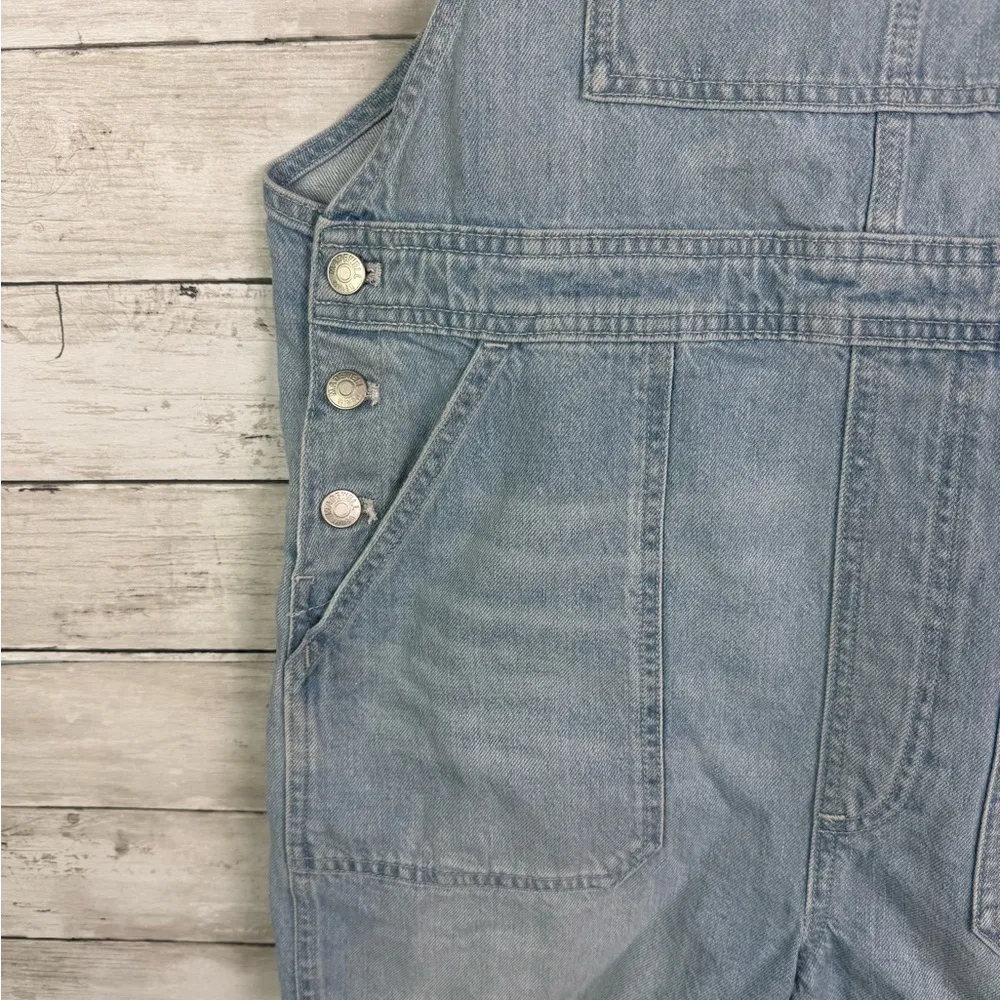 Madewell Raw Hem Oversize Denim Carpenter Shortalls Lakebrook Wash Size Large - Image 6