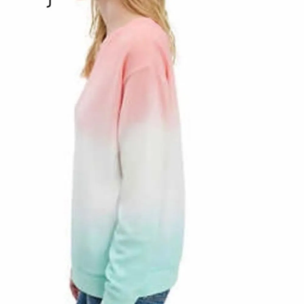 Splendid Dip Dye Ombre Waffle Knit Thermal Long Sleeve T-Shirt M - Image 3