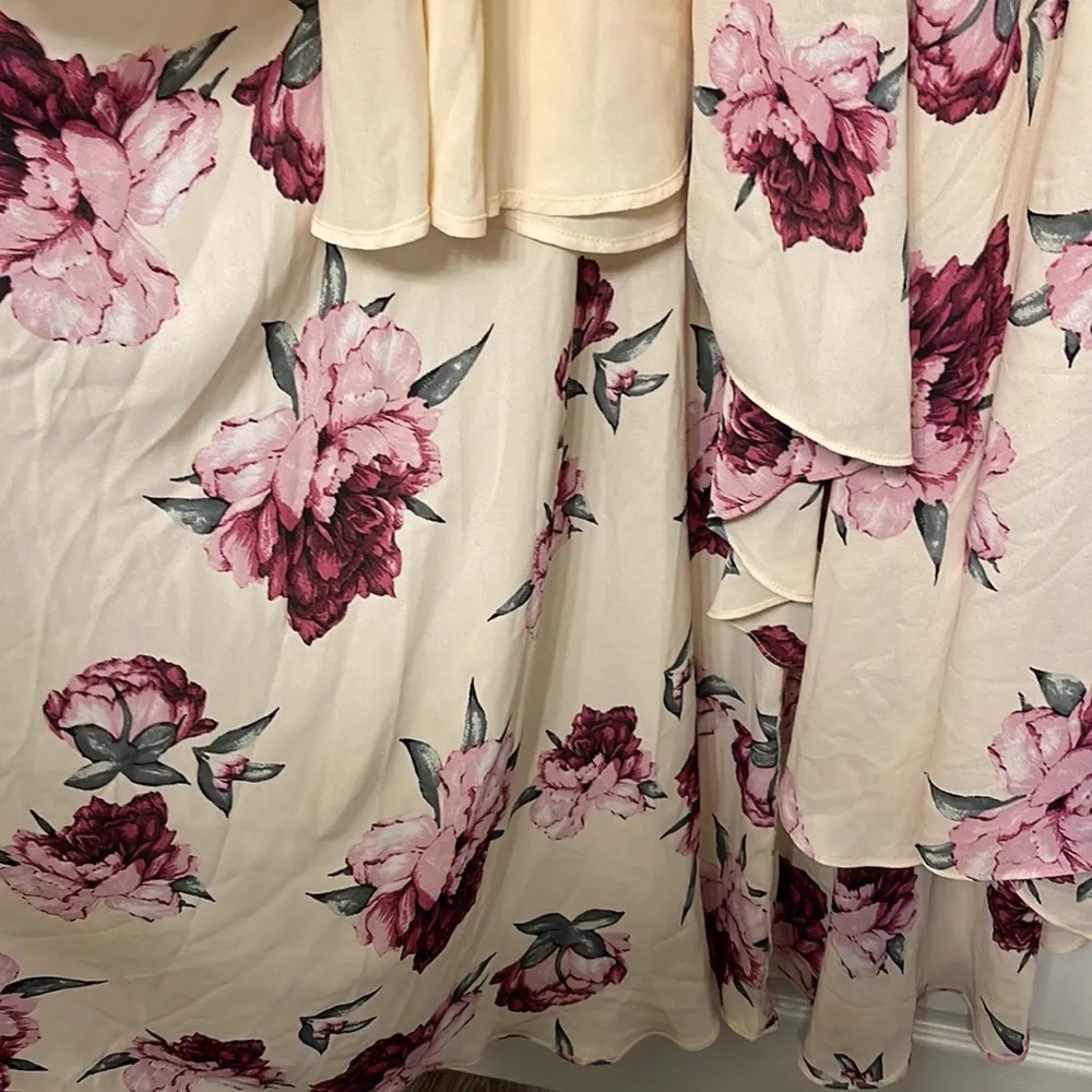 Lulu's French Countryside Blush Floral Print High Low Dress Size Med EUC #3269 - Image 10