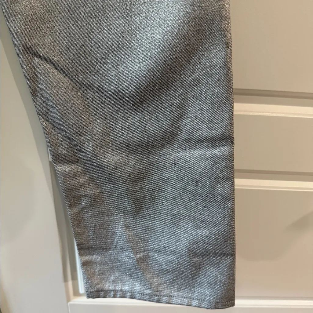 J.Crew Silver Straight Leg Jeans Holiday Party Clubbing Festival Cyberpunk - Image 7