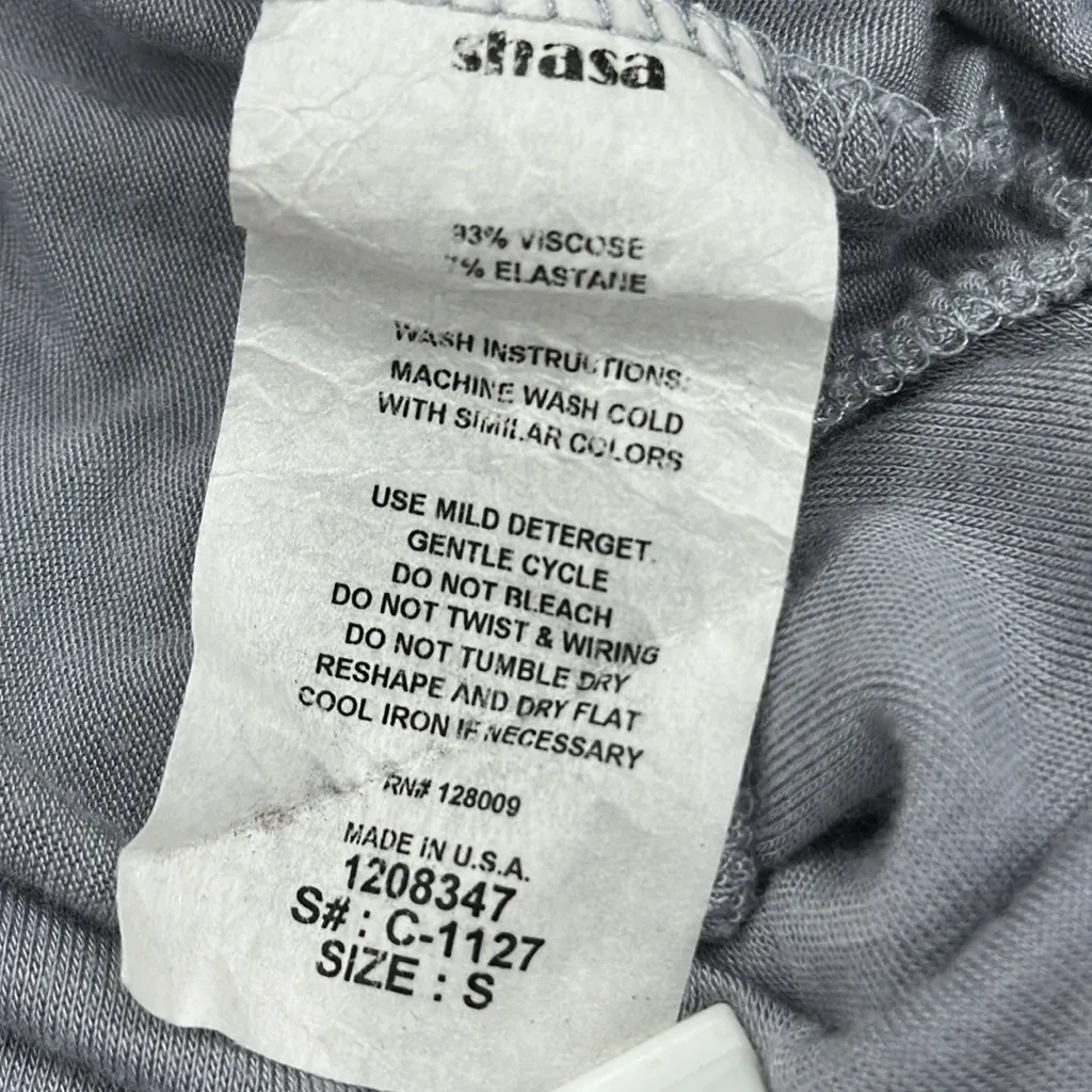 Shasa Gray Ruched Dolman Batwing Tunic Top Womens Small - Image 9