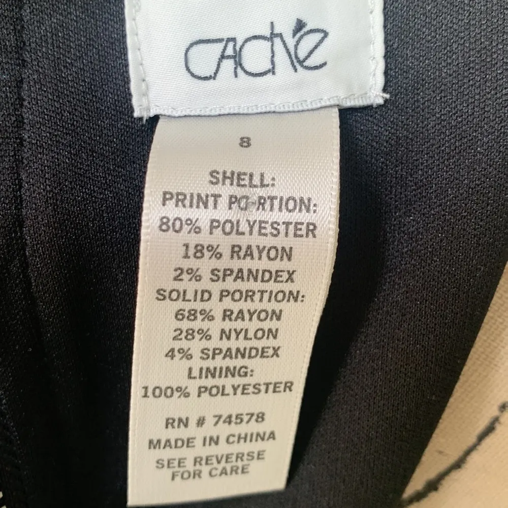 Cache Sleeveless Black White Shift Dress Sz 8 - Image 12