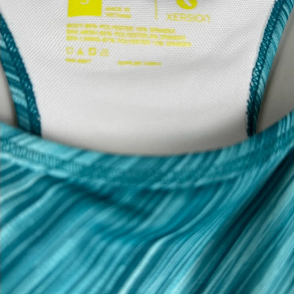 Xersion Striped Teal Sports Bra - Image 2