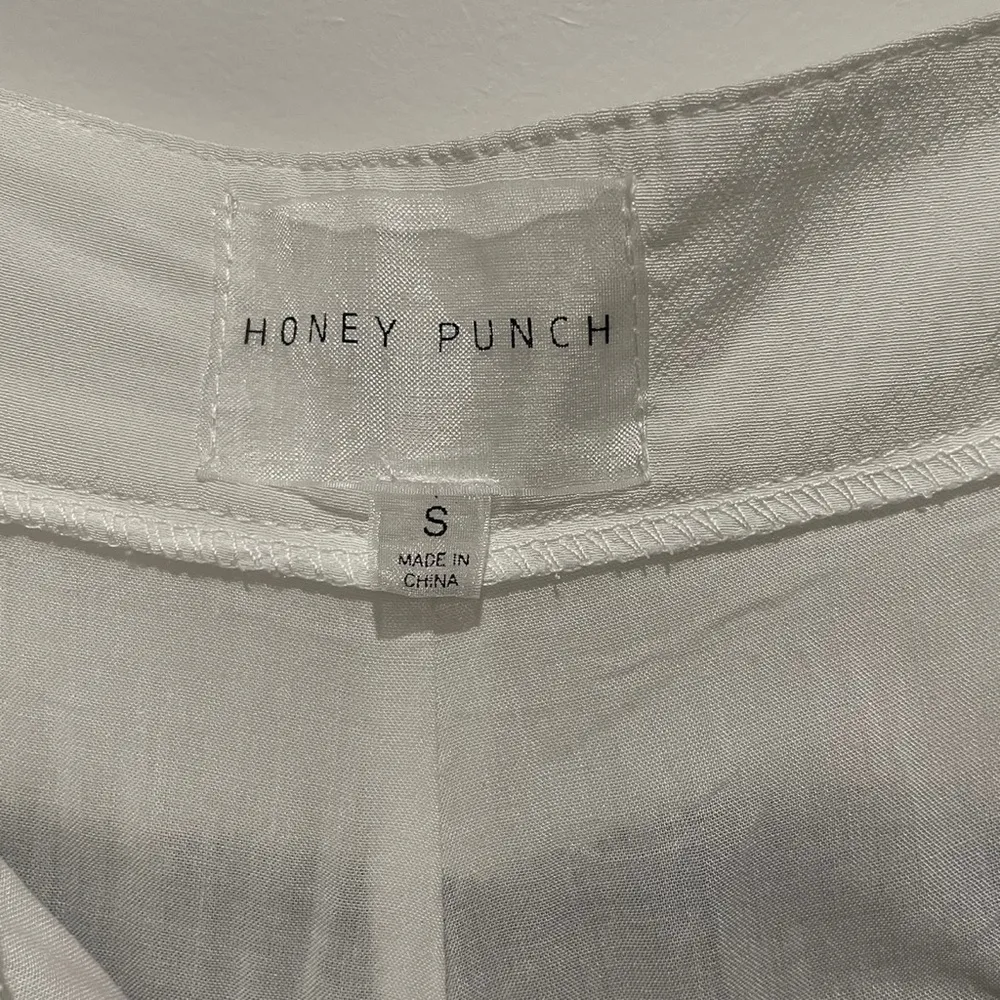 Honey punch rainbow striped white long loose pants - Image 3