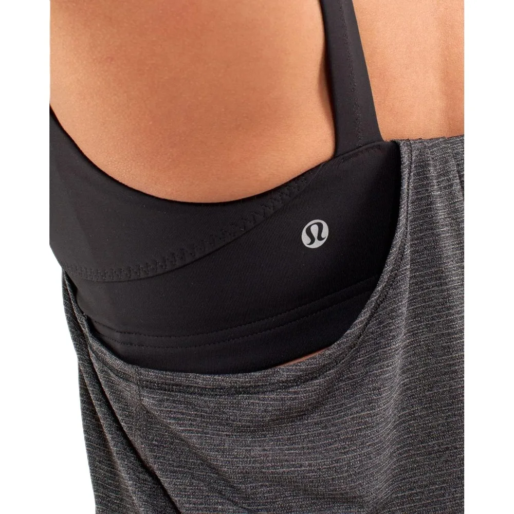 Womens Lululemon Run Back On Track Black Grey Gray Athletic Tank Top Size 4 - Image 3
