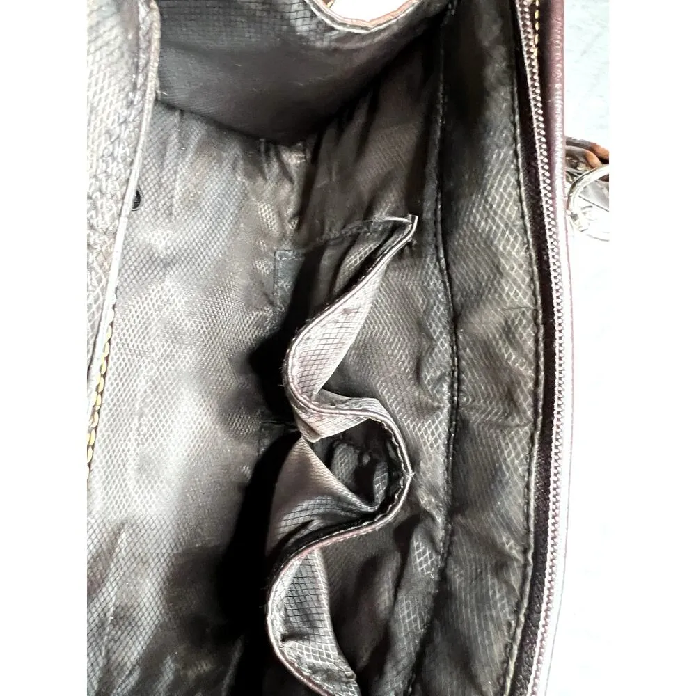 M.C. NEW vegan leather purse brown detachable cross body zip closure - Image 14