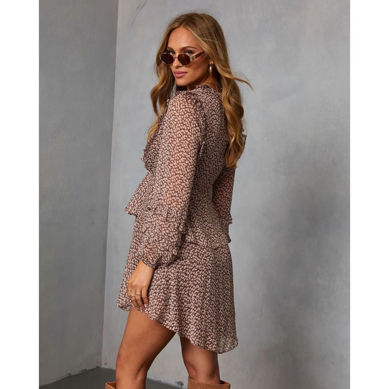 New Vici Junae Printed Ruffle Mini Dress - Image 2