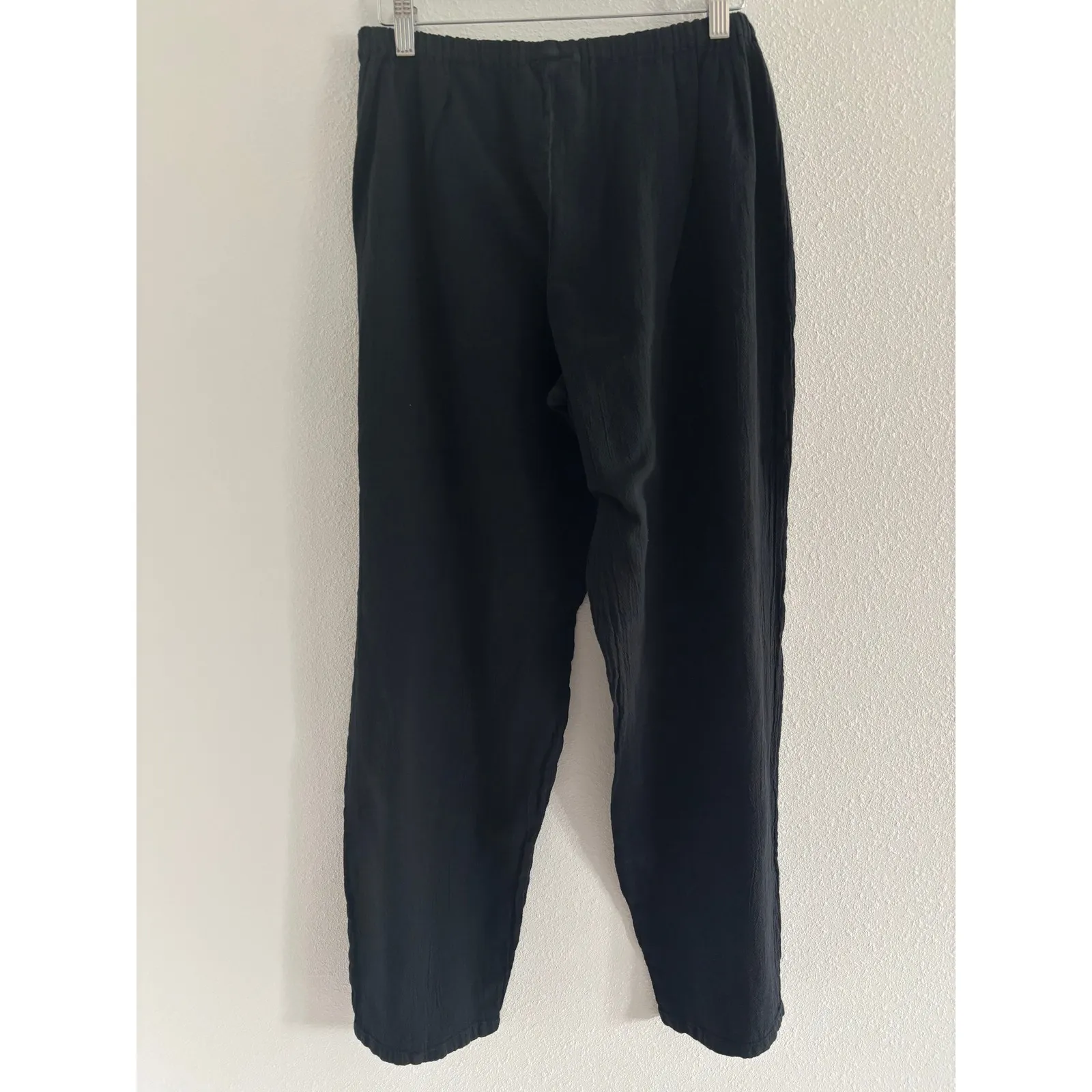 Oh My Gauze Pants Womens Medium Black Cotton Lagenlook Minimalist Beach - Image 2