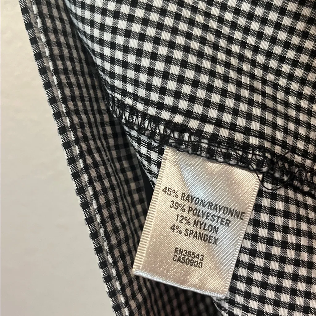 Van Heusen Women’s Gingham Cropped Capri Ruffle Trim Pants Size 14 Preppy - Image 6