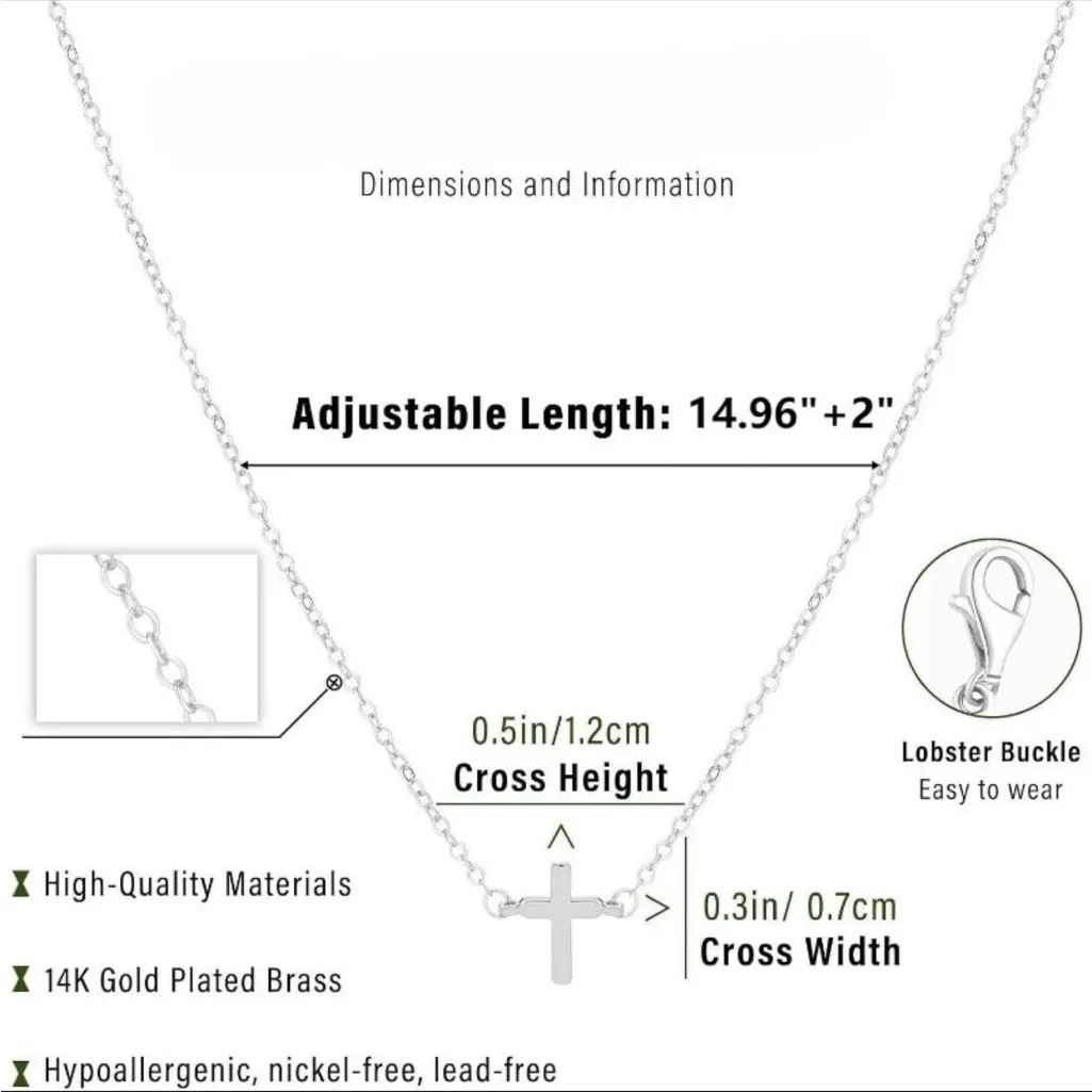 NWT ASCOMY Silver Cross Necklace - Image 6