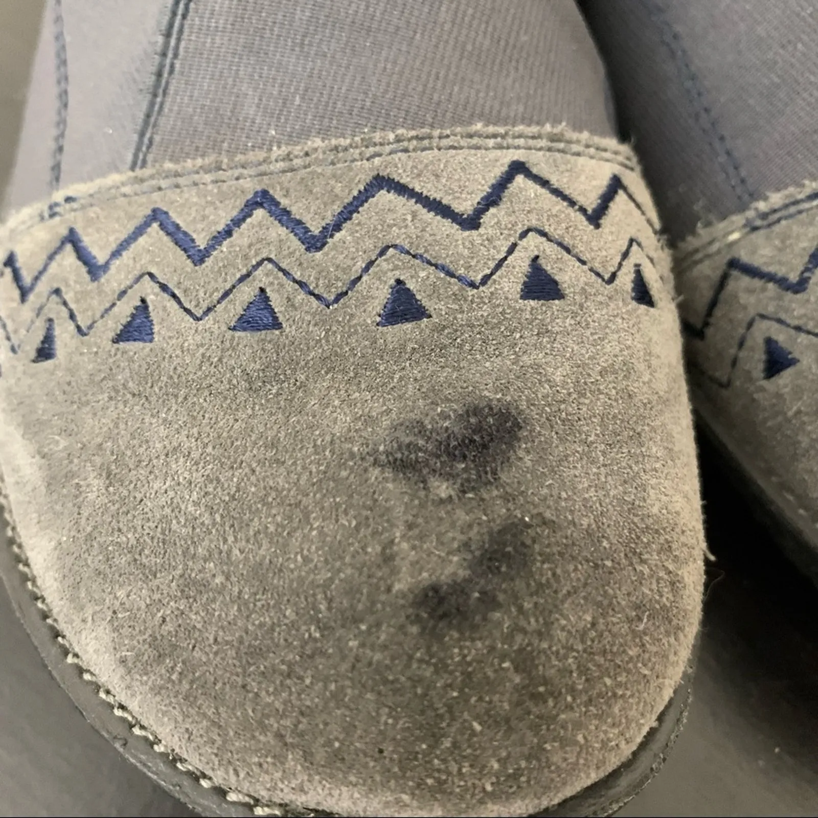 Sundance Embroidered Bloom Womens Flats Blue Gray - Image 3