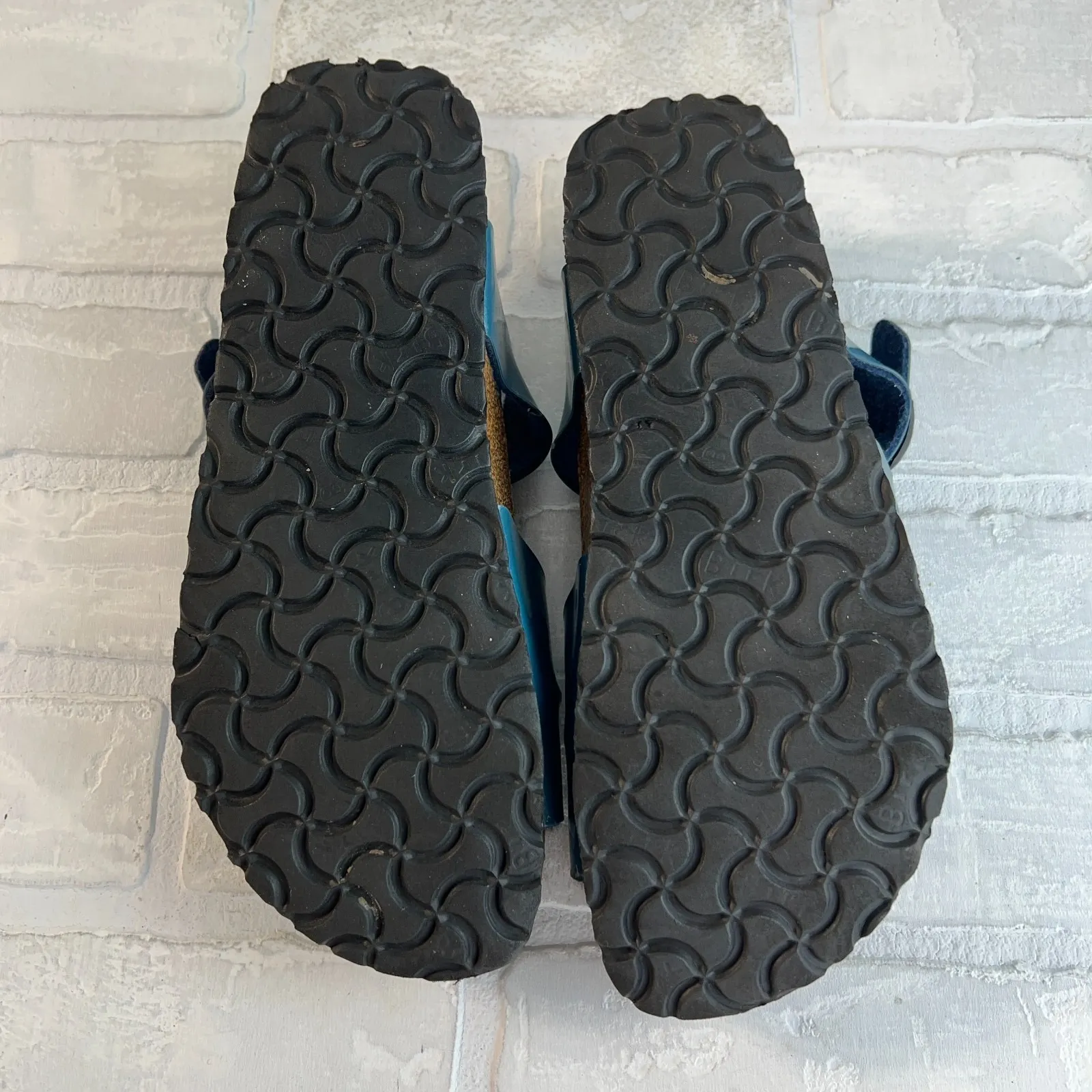 Birki's Birkenstock Florida Sandals 38 W7 N Blue Shimmer 3-Strap Buckle M5 Comfy - Image 13