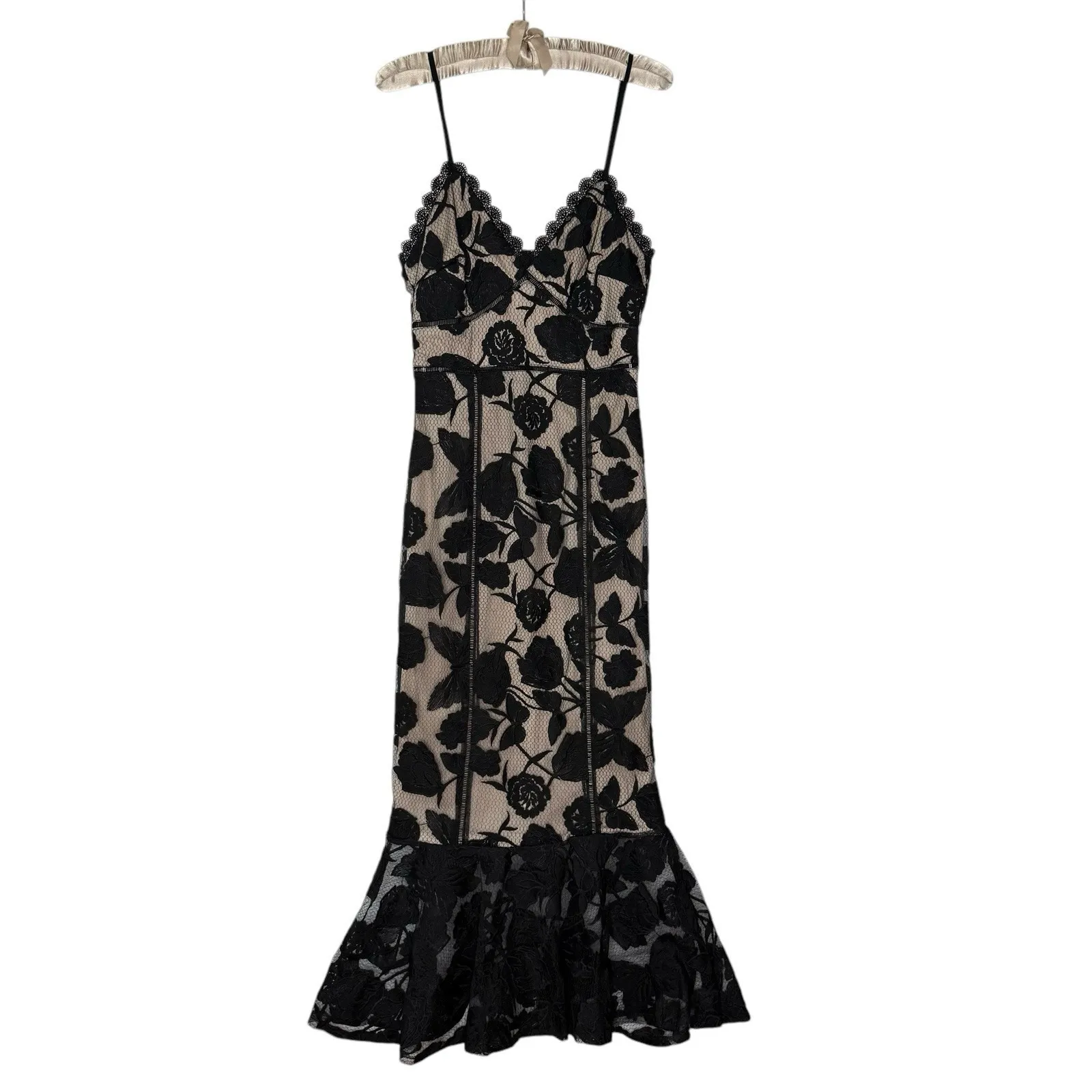 Lulu's Alluring Dream S Black Lace‎ Empire Waist Midi Dress Whimsigoth Y2K - Image 3