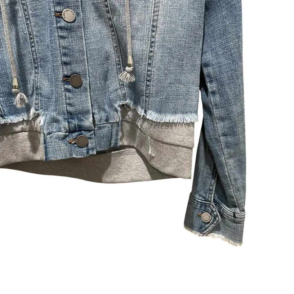 Black Label C’est Toi Distressed Denim Jacket Sweatshirt  Blue Grey Size Small - Image 5