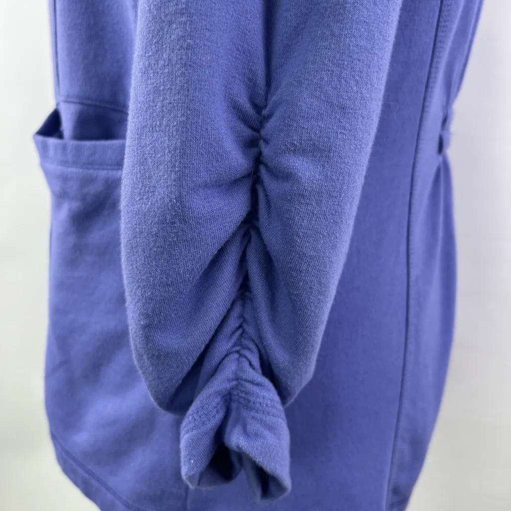 Susan Graver Small Purple Jersey Knit Blazer 1 Button Pockets Stretch - Image 4