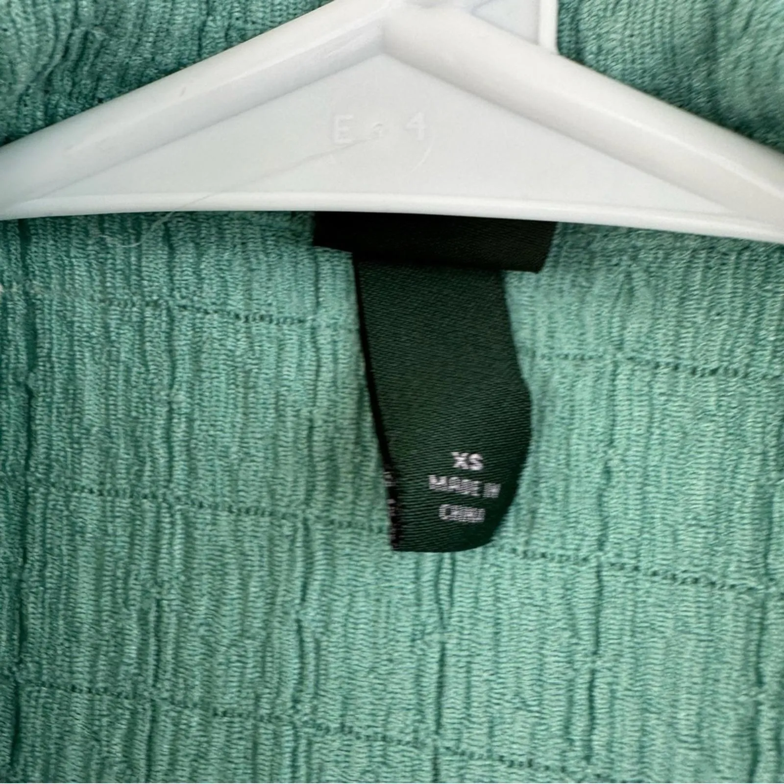 Short Sleeve Collar Button Polo Shirt High Low Top Wild Fable Turquoise Green XS - Image 3