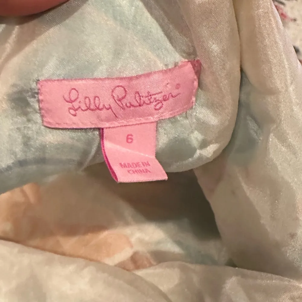 LILLY PULITZER KENDALL SILK HABOTA DO THE WAVE BLUE PEACH DRESS 6 - Image 4