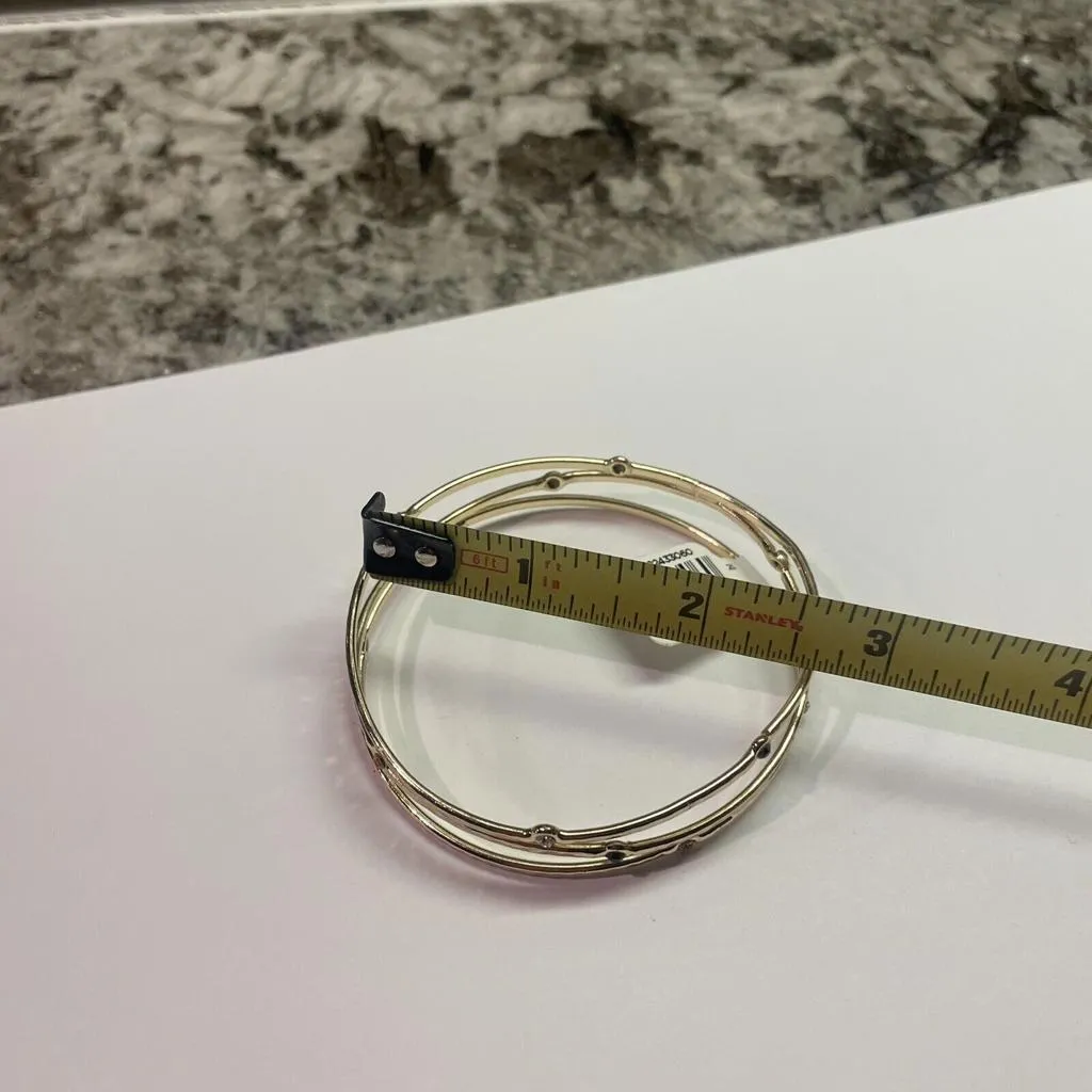 Ann Taylor LOFT NWT Rhinestone Gold Tone Metal Bangle Bracelet MSRP $24.50 - Image 5