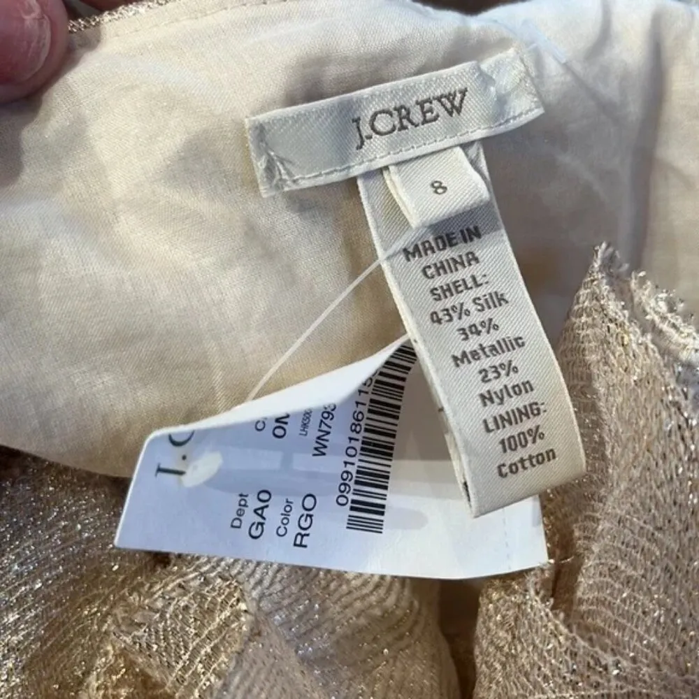 New JCrew Gold Metallic Ruffle Sleeveless Top - Image 2