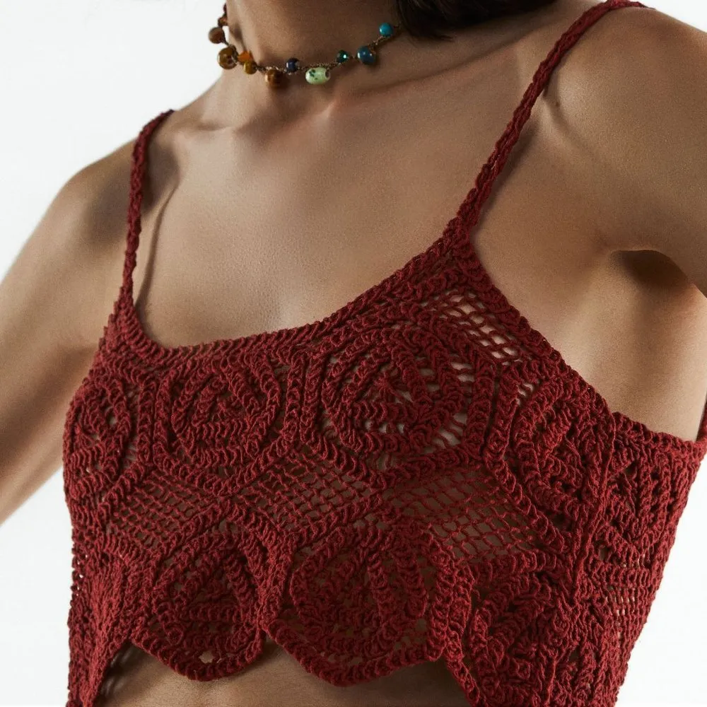 NWT ZARA BLOGGERS FAV CROCHET CROP TOP BOHEMIAN - Image 7