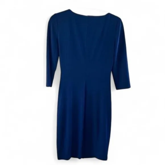 Lauren Ralph Lauren Navy Faux Wrap Dress Size 8 - Old Money - Dark Academia - Image 2
