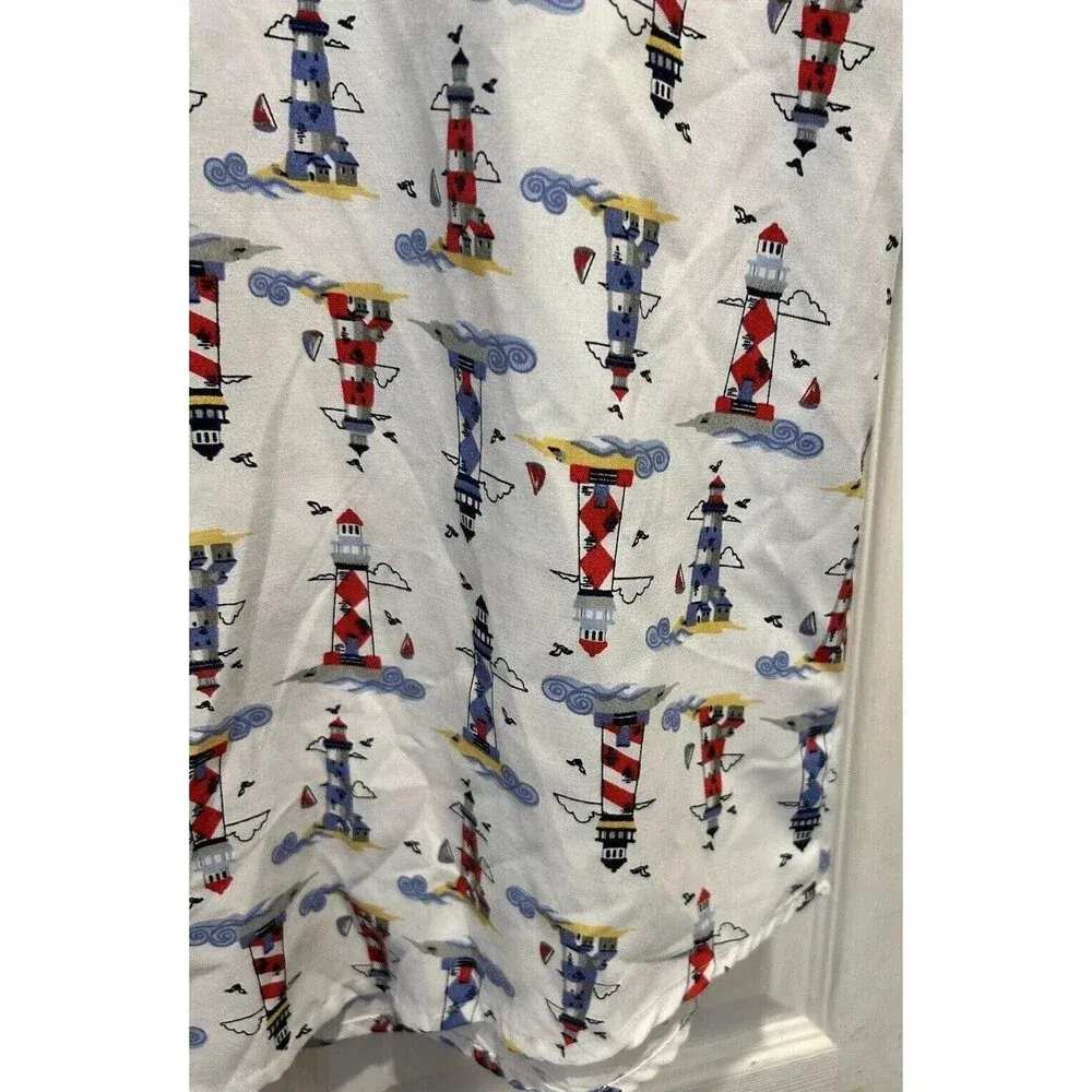 Vintage‎ Blair Lighthouse  Button Down Women’s Size Medium Short Sleeve Nautical - Image 7