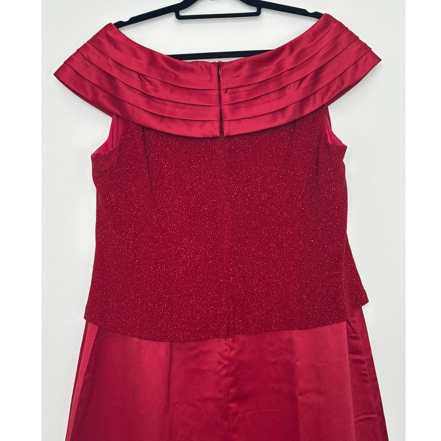 Vintage 1990s Patra Woman Burgundy Glitter Evening Dress size 20 Red - Image 10