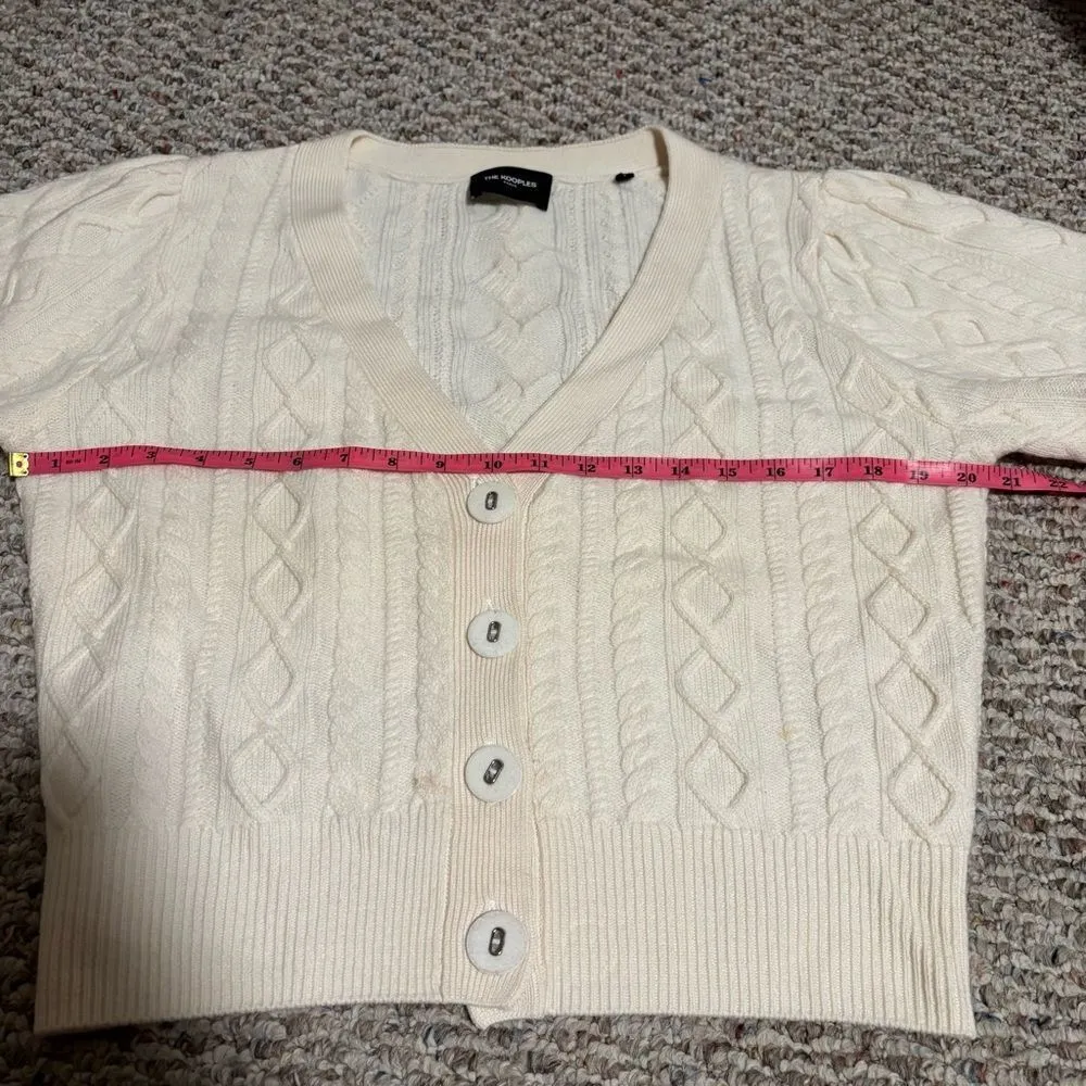 The Kooples Wool Cable Cardigan Ivory White- Size 2 (Medium) - Image 7