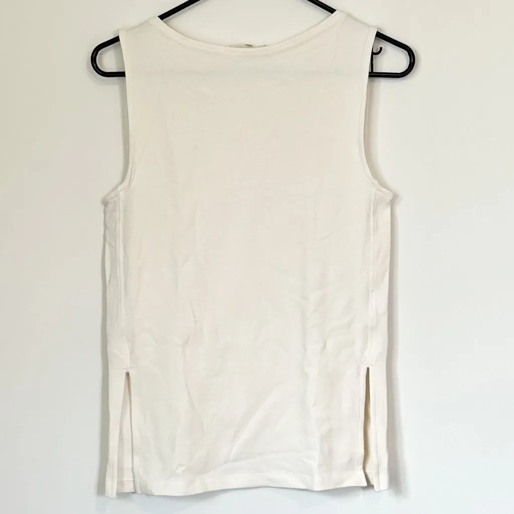 NWT Madewell Sleeveless Boatneck Side Slit Tank in Ivory - Size: Small - Image 2