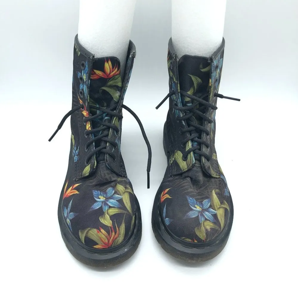 Dr. Martens Hawaiian Castel Vegan Black Floral Womens 6 - Image 2