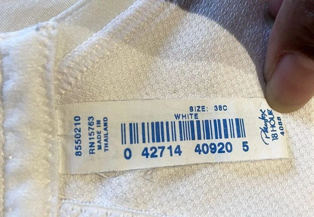 Playtex Bra 18 Hour Soft Cup 38 C Pad Pockets No Pads Embroidered u - Image 8