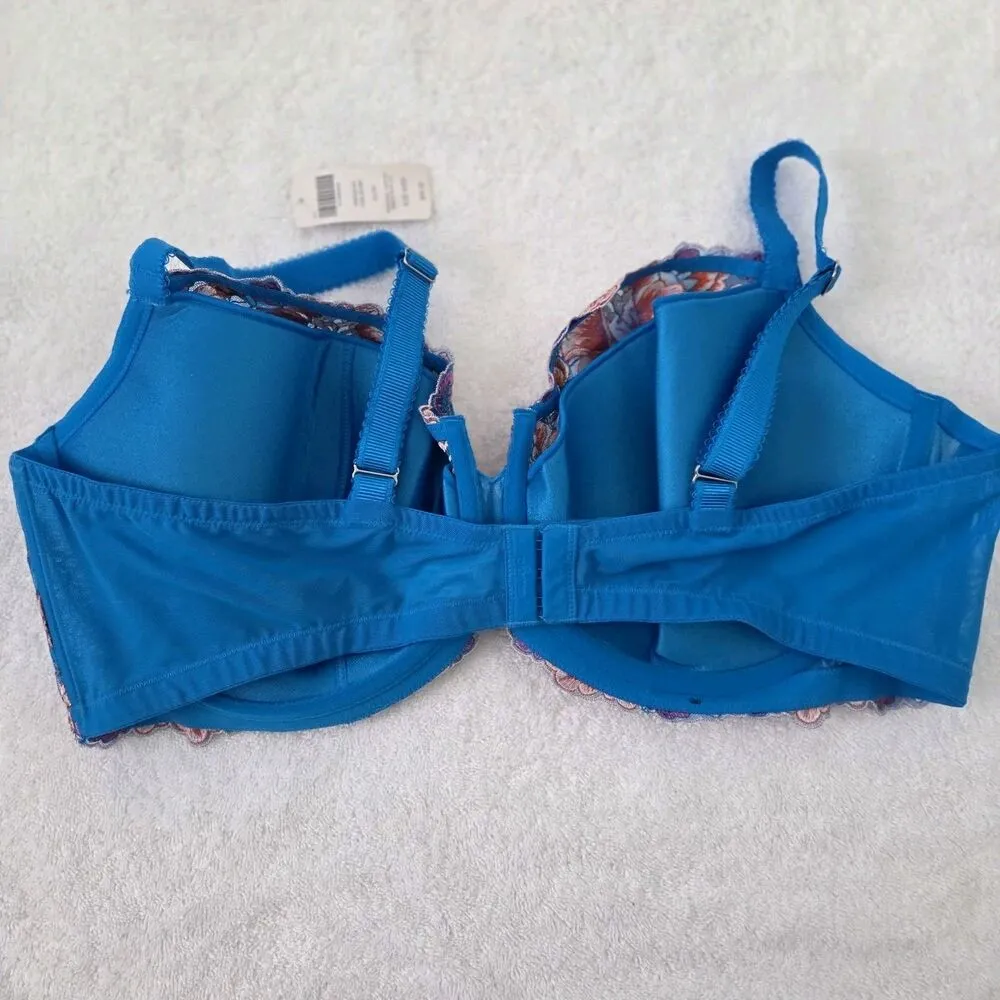 NWT Soma Limited Edition Sensuous Lace Floral Balconet Bra Size 42DD Blue - Image 3
