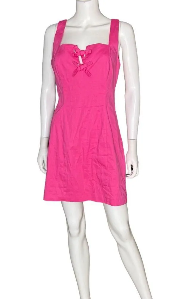 Adrianna by Adrianna Papell Women's Bow-Trim Sheath Dress Magenta Sz 10 NWT - Image 2