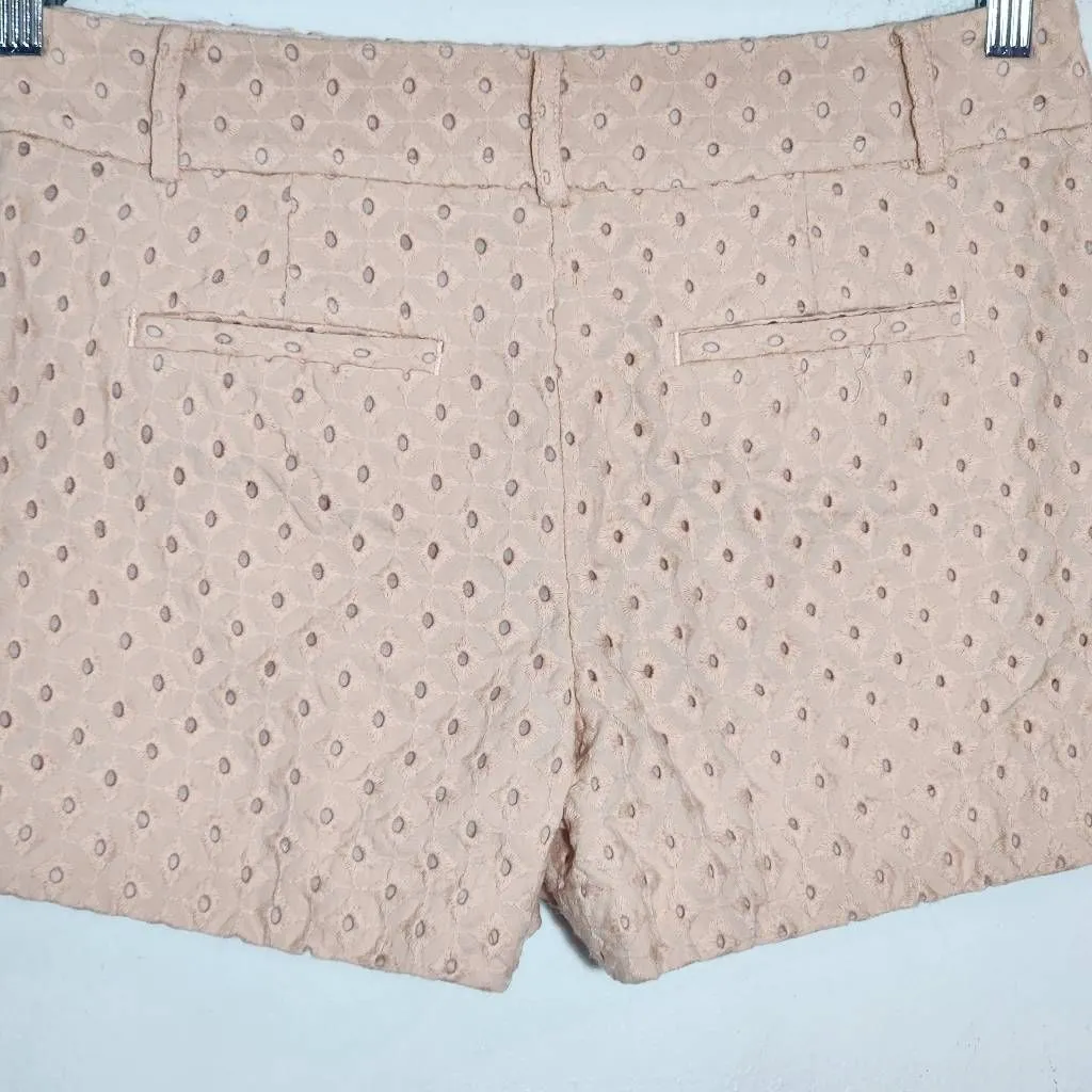 Loft Blush Pink Eyelet Lace Shorts Size 4 LOFT Preppy Pink Lace Shorts - Image 5