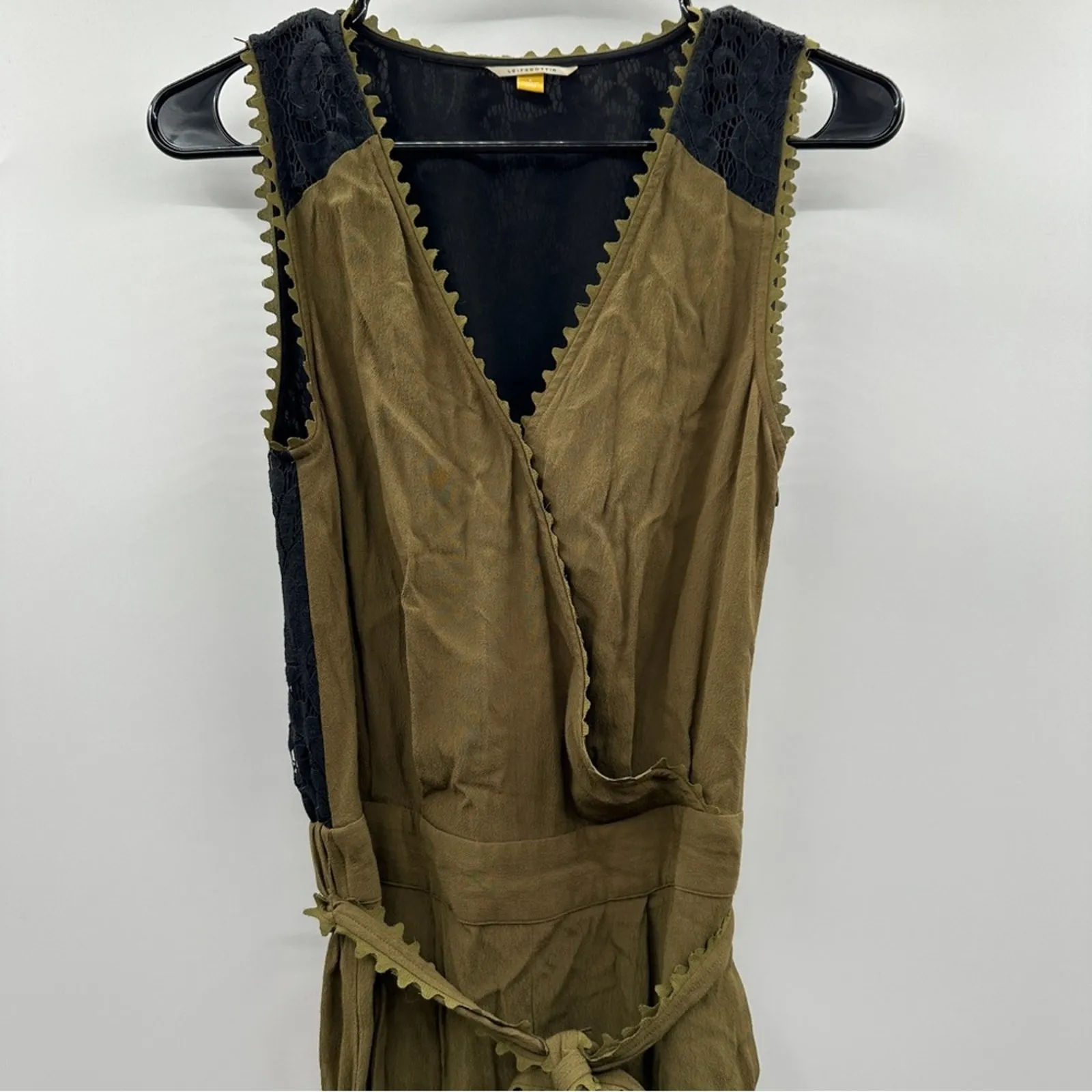 Anthropologie Leifsdottir Sani Sleeveless Green Surplice Wrap Utility‎ Jumpsuita - Image 4