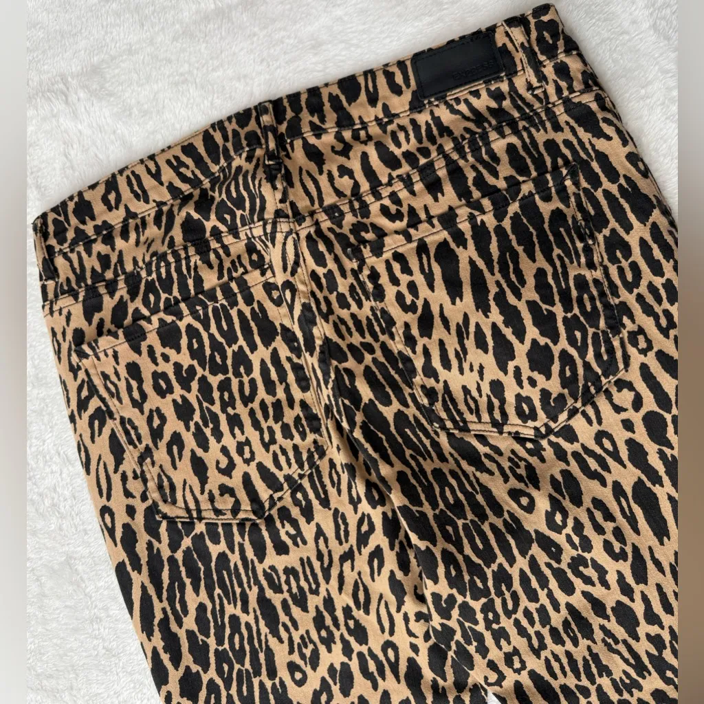 Express Ankle Legging Tan and Black High Rise Leopard Jeans. - Image 6