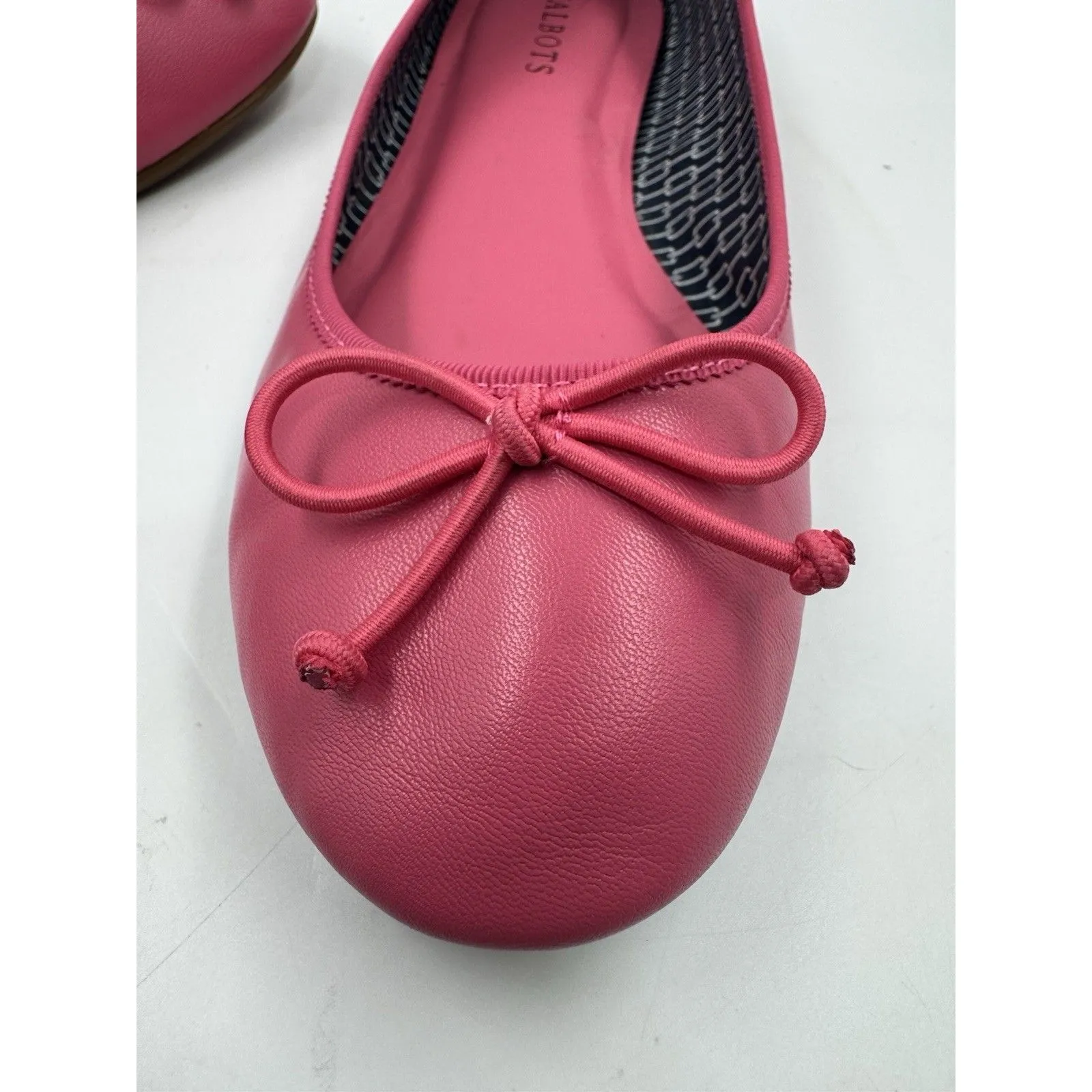 Talbots Womens Barbie Pink Leather Ballet Flats Size 7 M - Image 7