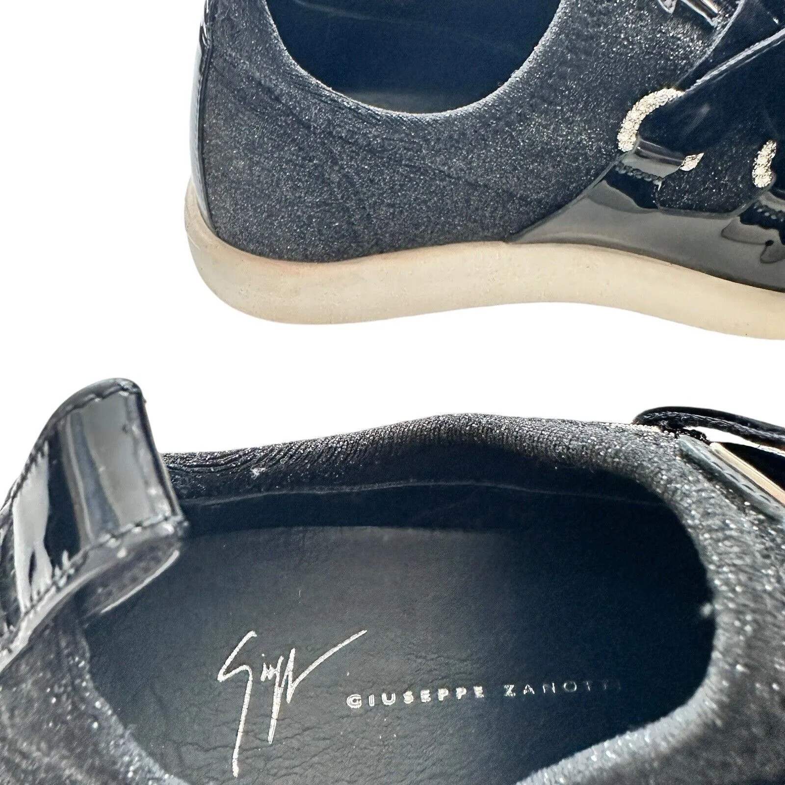 Giuseppe Zanotti Maggie Glittery Velvet Sleep On Sneakers size 38.5 US 8.5 - Image 9