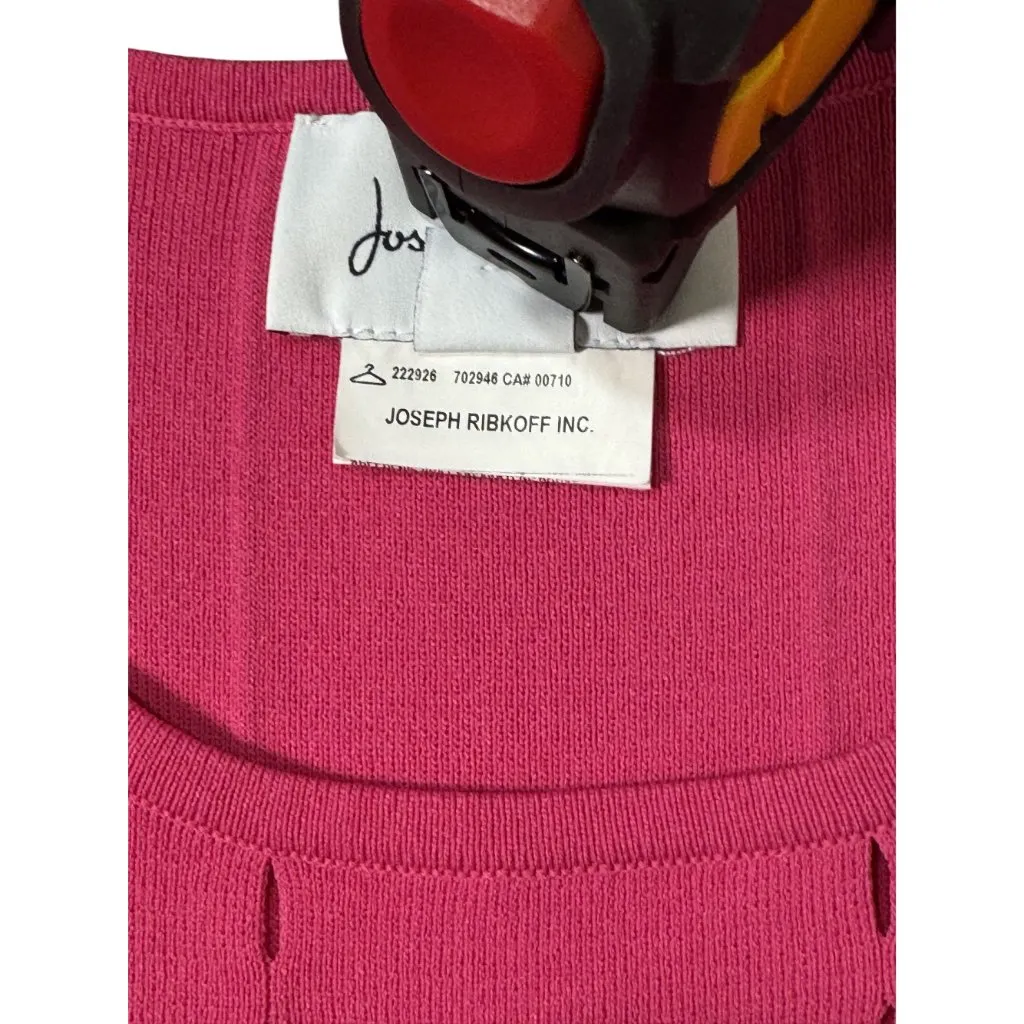 NWOT Joseph Ribkoff Womens Top M Pink Short Sleeve Sweater Set OG Price $215 - Image 9