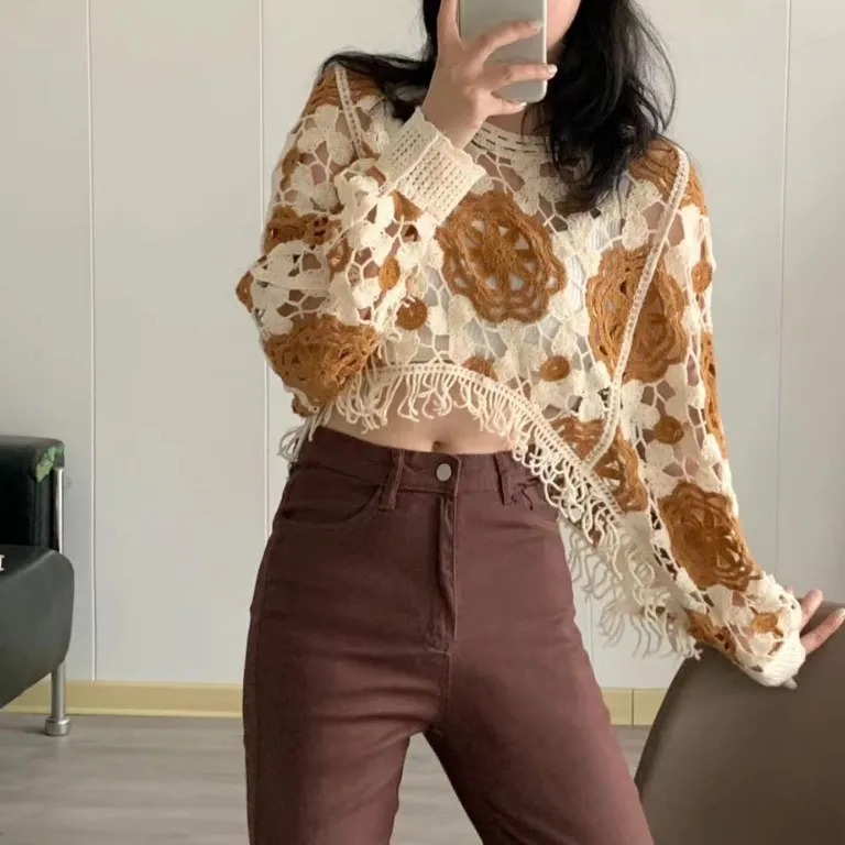 Crochet Fringe Sweater - Image 3