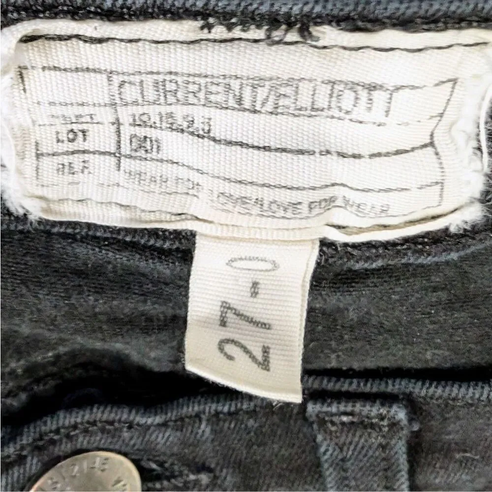 Current/Elliott The Highwaist Stiletto Skinny Black Jeans‎ Womens 27 Made in USA - Image 5